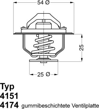 WAHLER 4174.79D - Термостат охлаждающей жидкости / корпус www.autospares.lv