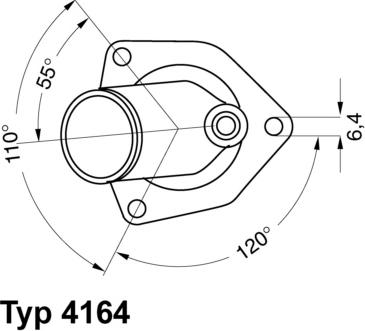 WAHLER 4164.92D - Термостат охлаждающей жидкости / корпус www.autospares.lv