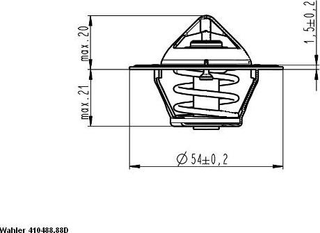 WAHLER 410488.88D - Coolant thermostat / housing www.autospares.lv