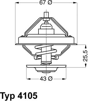 WAHLER 4105.71D - Термостат охлаждающей жидкости / корпус www.autospares.lv