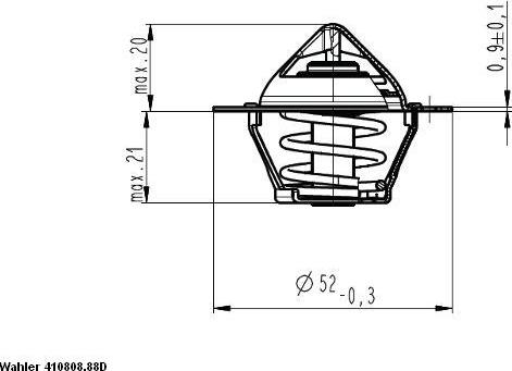 WAHLER 41080888D - Termostats, Dzesēšanas šķidrums autospares.lv