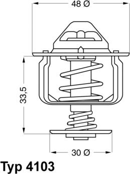 WAHLER 4103.82D - Термостат охлаждающей жидкости / корпус www.autospares.lv