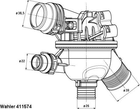 WAHLER 411574.102D - Termostats, Dzesēšanas šķidrums autospares.lv