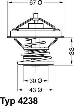 WAHLER 4238.92D - Coolant thermostat / housing www.autospares.lv