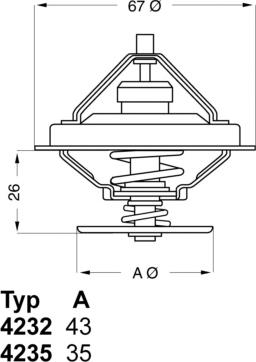 WAHLER 4235.80D - Coolant thermostat / housing www.autospares.lv