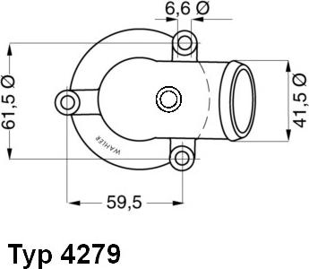 WAHLER 4279.87D - Coolant thermostat / housing www.autospares.lv