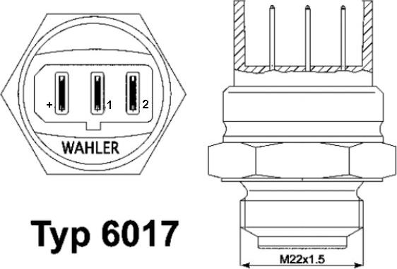 WAHLER 6017.95D - Temperature Switch, radiator / air conditioner fan www.autospares.lv