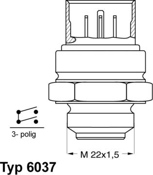 WAHLER 6037.95D - Temperature Switch, radiator / air conditioner fan www.autospares.lv