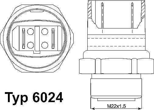 WAHLER 6024.95D - Temperature Switch, radiator / air conditioner fan www.autospares.lv