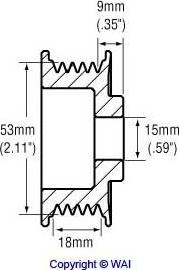 WAI 24-82265 - Piedziņas skriemelis, Ģenerators www.autospares.lv