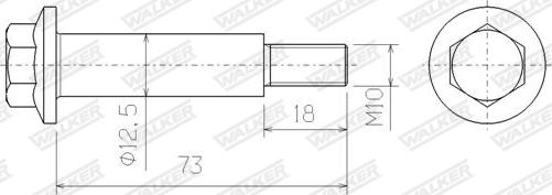 Walker 83149 - Skrūve, Izplūdes sistēma www.autospares.lv