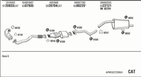 Walker ARK027296A - Izplūdes gāzu sistēma www.autospares.lv