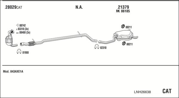 Walker LNH26638 - Izplūdes gāzu sistēma www.autospares.lv