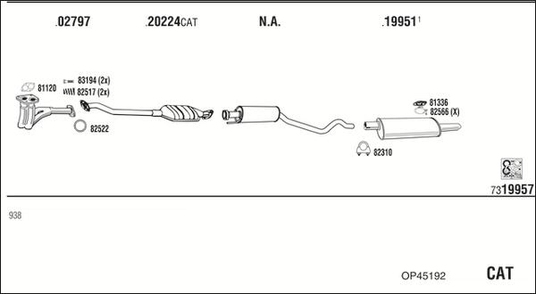 Walker OP45192 - Izplūdes gāzu sistēma www.autospares.lv