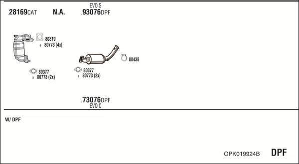 Walker OPK019924B - Izplūdes gāzu sistēma www.autospares.lv