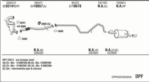 Walker OPK024303AA - Izplūdes gāzu sistēma www.autospares.lv