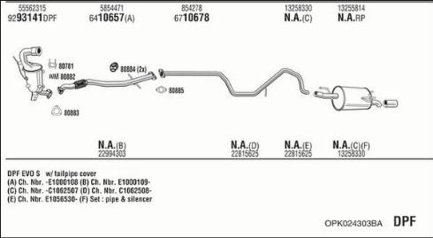 Walker OPK024303BA - Izplūdes gāzu sistēma www.autospares.lv