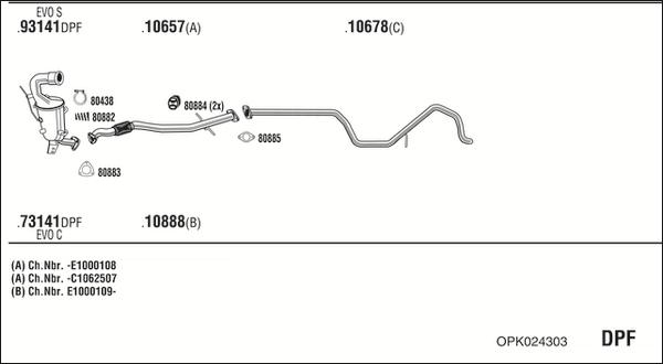 Walker OPK024303 - Izplūdes gāzu sistēma www.autospares.lv