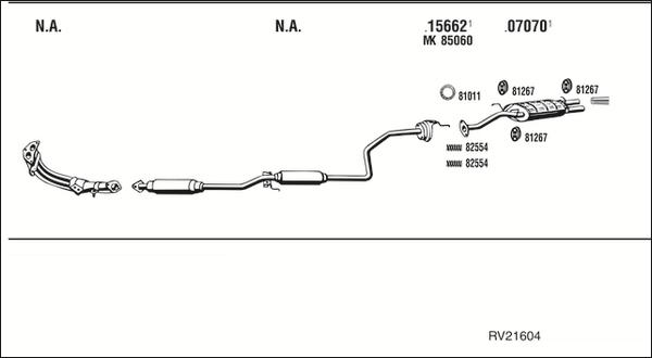 Walker RV21604 - Izplūdes gāzu sistēma www.autospares.lv