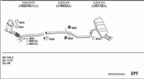 Walker SKK006345A - Izplūdes gāzu sistēma www.autospares.lv