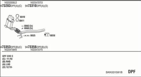 Walker SKK031591B - Izplūdes gāzu sistēma www.autospares.lv