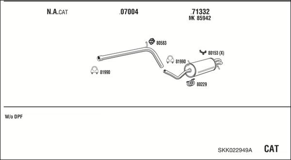 Walker SKK022949A - Izplūdes gāzu sistēma www.autospares.lv