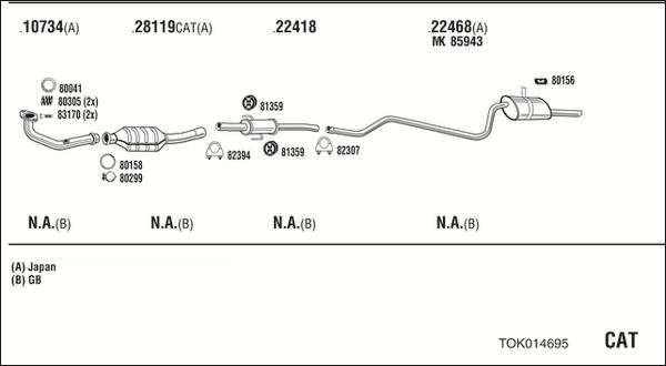 Walker TOK014695 - Izplūdes gāzu sistēma www.autospares.lv