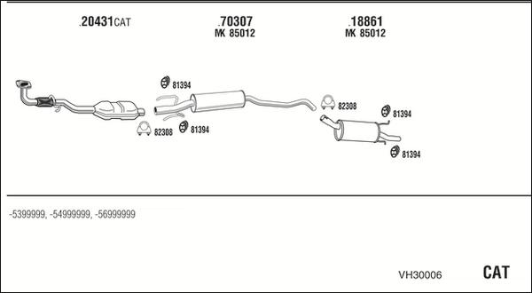 Walker VH30006 - Izplūdes gāzu sistēma www.autospares.lv