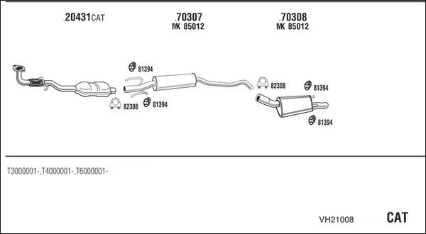 Walker VH21008 - Izplūdes gāzu sistēma www.autospares.lv