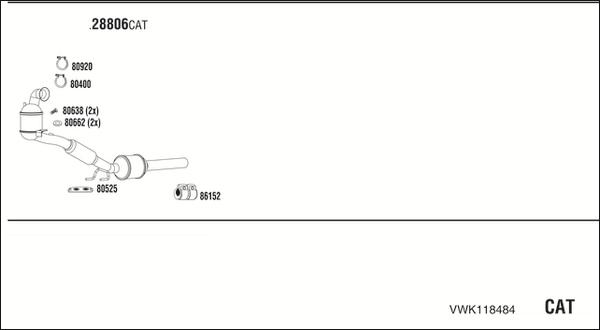 Walker VWK118484 - Izplūdes gāzu sistēma www.autospares.lv