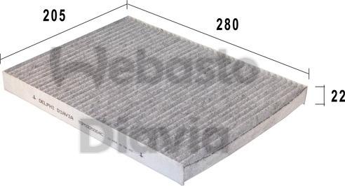 Webasto 82D0325004CA - Filter, interior air www.autospares.lv