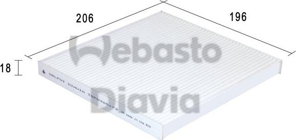 Webasto 82D0325173A - Filtrs, Salona telpas gaiss www.autospares.lv