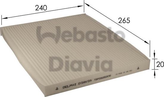 Webasto 82D0325205A - Filter, interior air www.autospares.lv