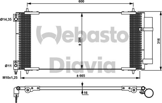 Webasto 82D0225674A - Kondensators, Gaisa kond. sistēma www.autospares.lv