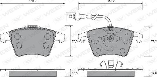 Ween 151-1944 - Bremžu uzliku kompl., Disku bremzes www.autospares.lv