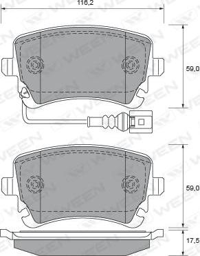 Ween 151-1946 - Тормозные колодки, дисковые, комплект www.autospares.lv