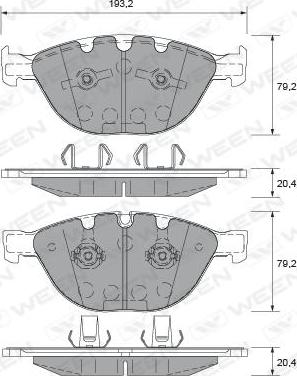 Ween 151-1947 - Bremžu uzliku kompl., Disku bremzes www.autospares.lv