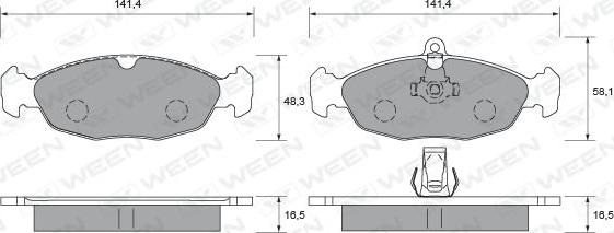 Ween 151-1956 - Bremžu uzliku kompl., Disku bremzes www.autospares.lv