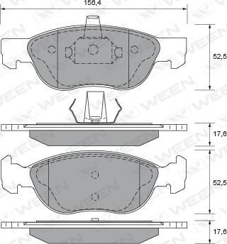 Ween 151-1902 - Brake Pad Set, disc brake www.autospares.lv