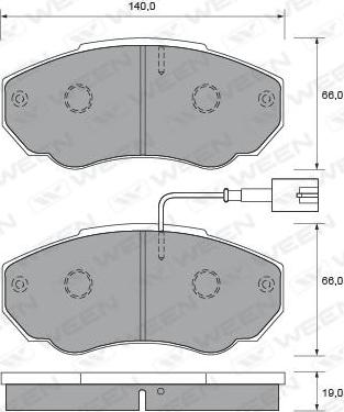 Ween 151-1915 - Тормозные колодки, дисковые, комплект www.autospares.lv