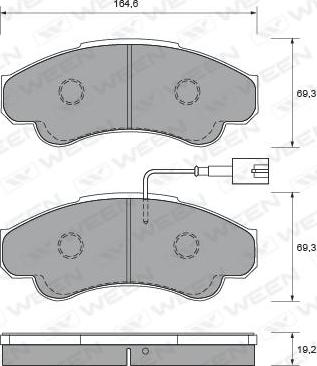 HELLA T1355 - Brake Pad Set, disc brake www.autospares.lv