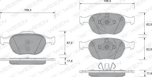 Ween 151-1926 - Bremžu uzliku kompl., Disku bremzes autospares.lv