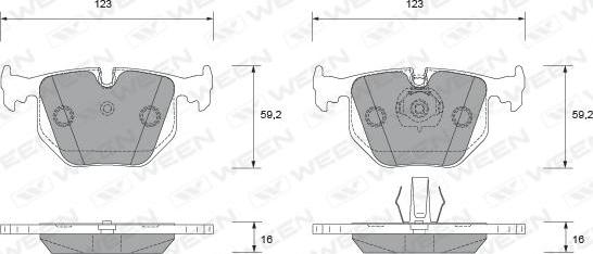 Ween 151-1923 - Brake Pad Set, disc brake www.autospares.lv