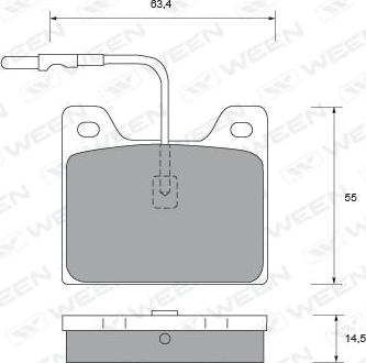 Ween 151-1447 - Тормозные колодки, дисковые, комплект www.autospares.lv