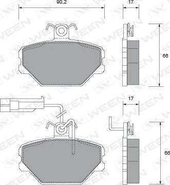 Ween 151-1459 - Brake Pad Set, disc brake www.autospares.lv