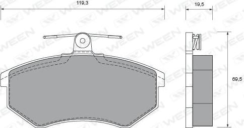 Ween 151-1455 - Тормозные колодки, дисковые, комплект www.autospares.lv