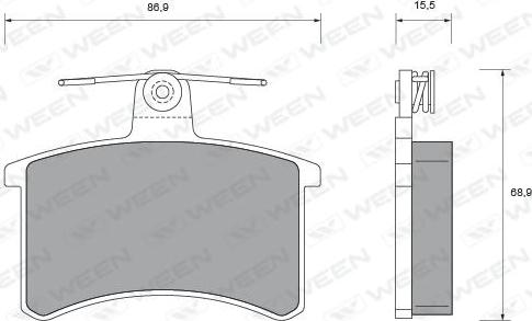 Ween 151-1450 - Bremžu uzliku kompl., Disku bremzes autospares.lv