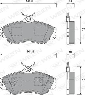 Ween 151-1451 - Bremžu uzliku kompl., Disku bremzes autospares.lv