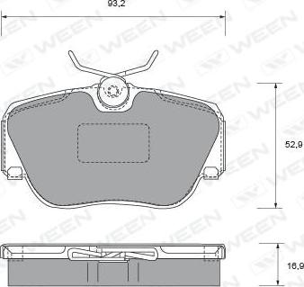 Ween 151-1453 - Bremžu uzliku kompl., Disku bremzes www.autospares.lv