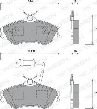 Ween 151-1452 - Bremžu uzliku kompl., Disku bremzes autospares.lv